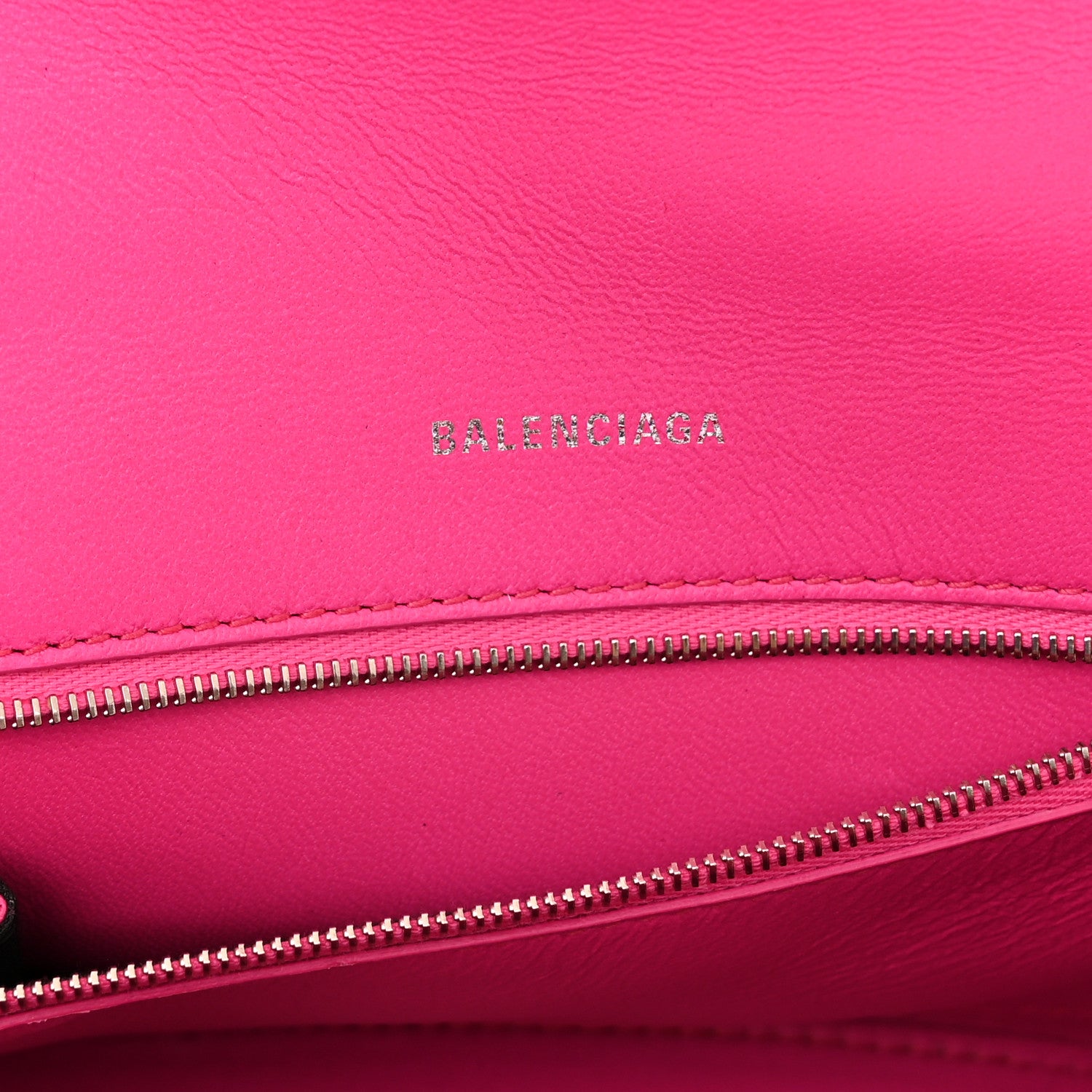 Balenciaga Shiny Box Calfskin Small Hourglass Top Handle Bag Acid Fuchsia 6 of 11