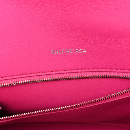 Balenciaga Shiny Box Calfskin Small Hourglass Top Handle Bag Acid Fuchsia 6 of 11