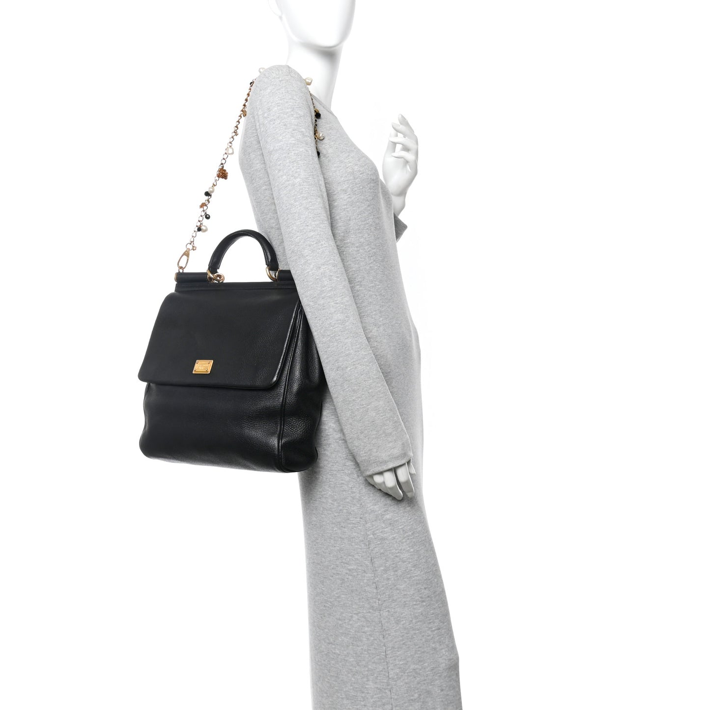 Deerskin Cervo Large Miss Sicily Satchel Black