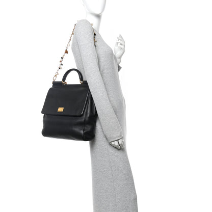 Dolce & Gabbana Deerskin Cervo Large Miss Sicily Satchel Black 3 of 17