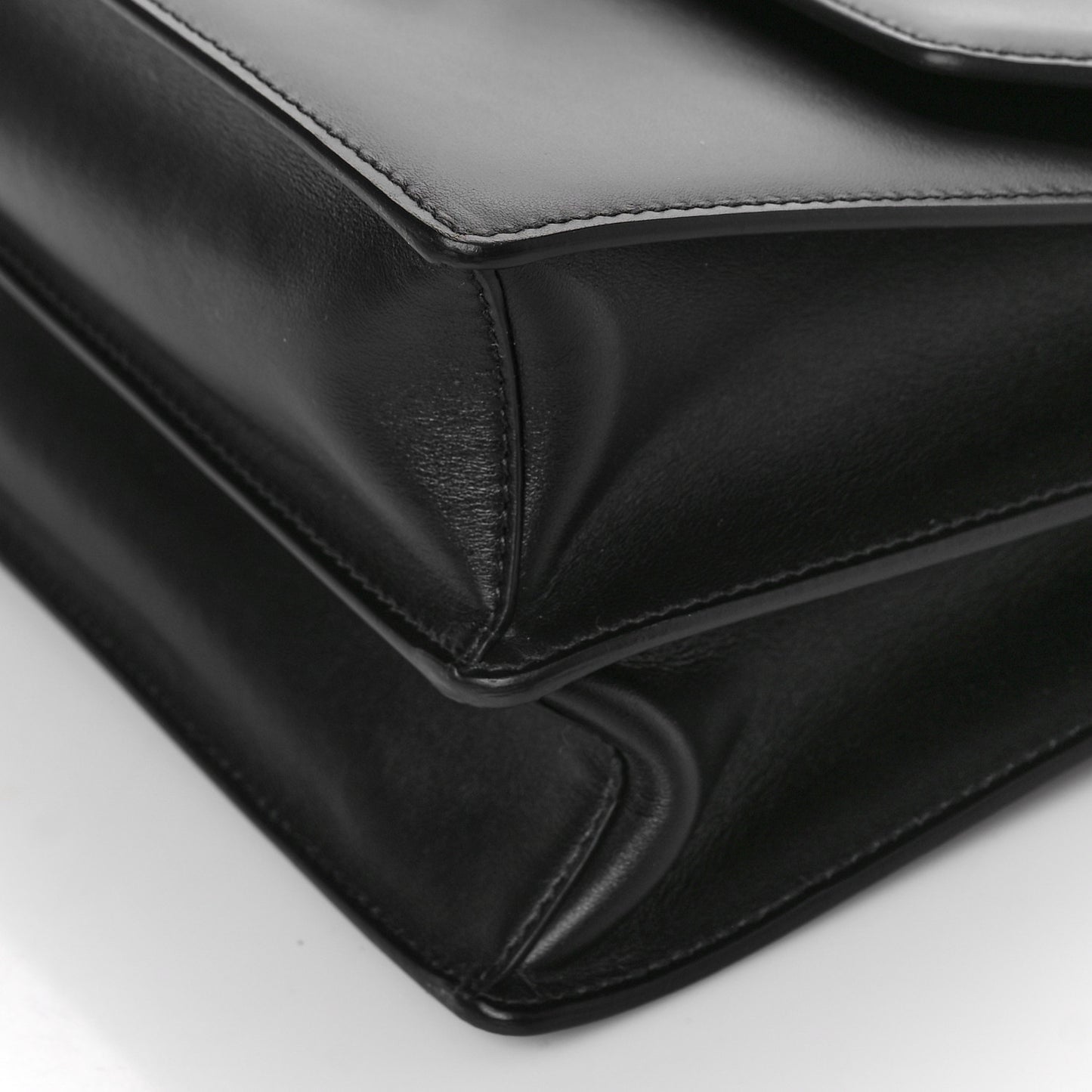 Saffiano City Calfskin Studded Elektra Shoulder Bag Black Fuoco