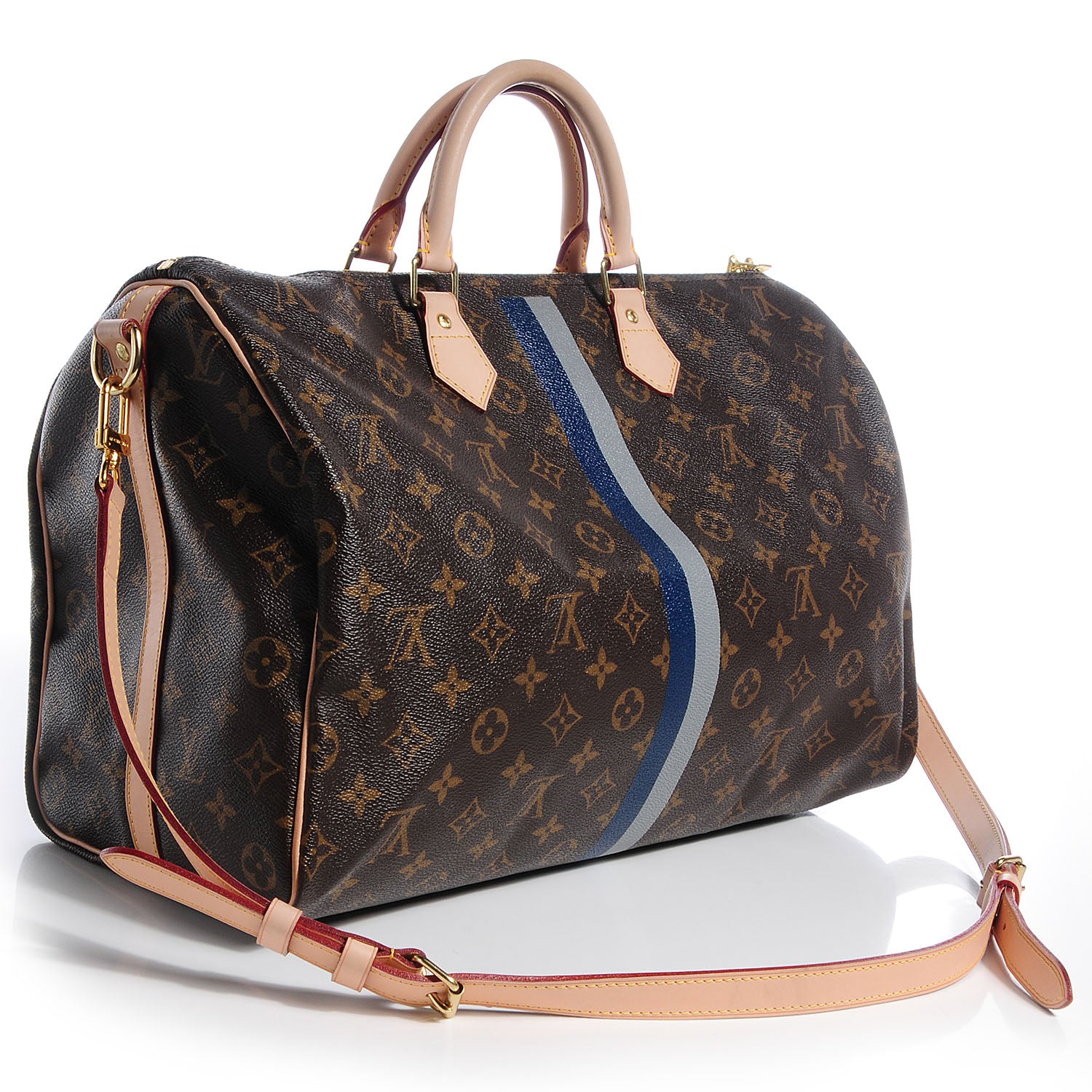 Louis Vuitton Monogram My LV Heritage Speedy Bandouliere 40 Gris and Blue Marine 3 of 7