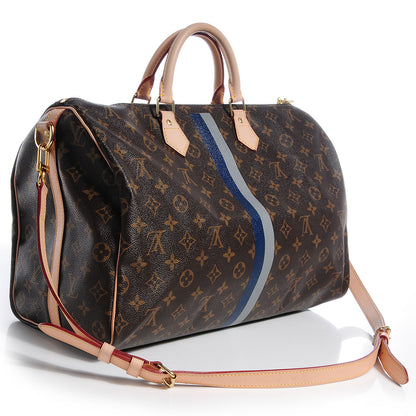 Louis Vuitton Monogram My LV Heritage Speedy Bandouliere 40 Gris and Blue Marine 3 of 7