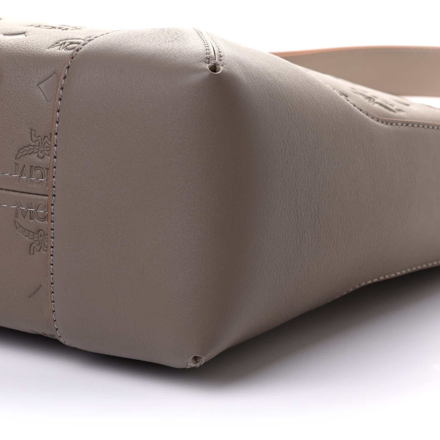 MCM Calfskin Ottomar Monogram Medium Klara Hobo Urban Taupe 9 of 9