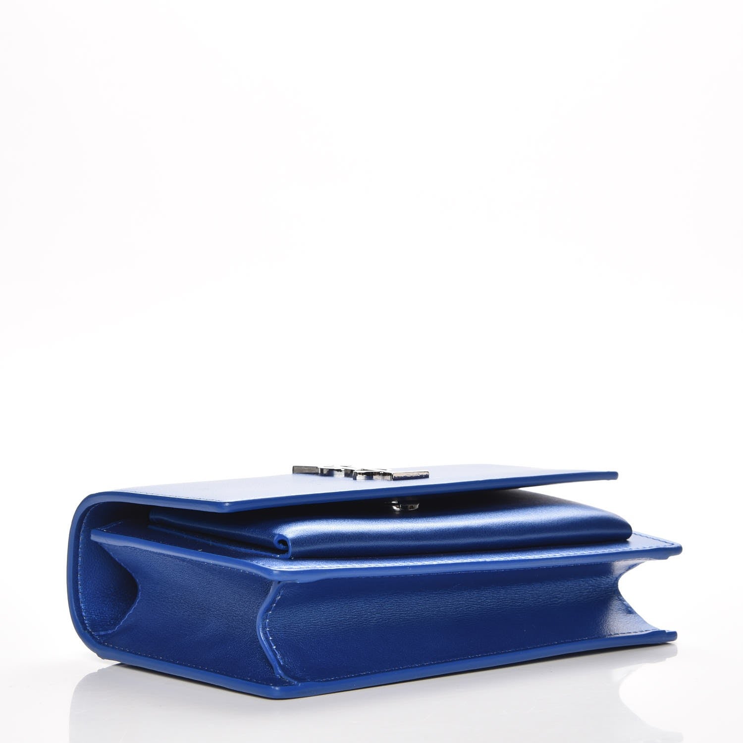 Saint Laurent Metallic Calfskin Monogram Sunset Chain Wallet Blue 4 of 6