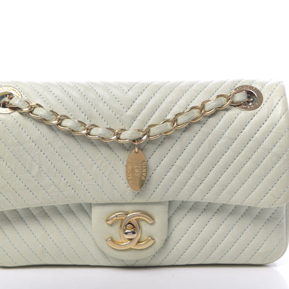 Chanel Calfskin Surpique Chevron Small Flap Grey 13 of 13