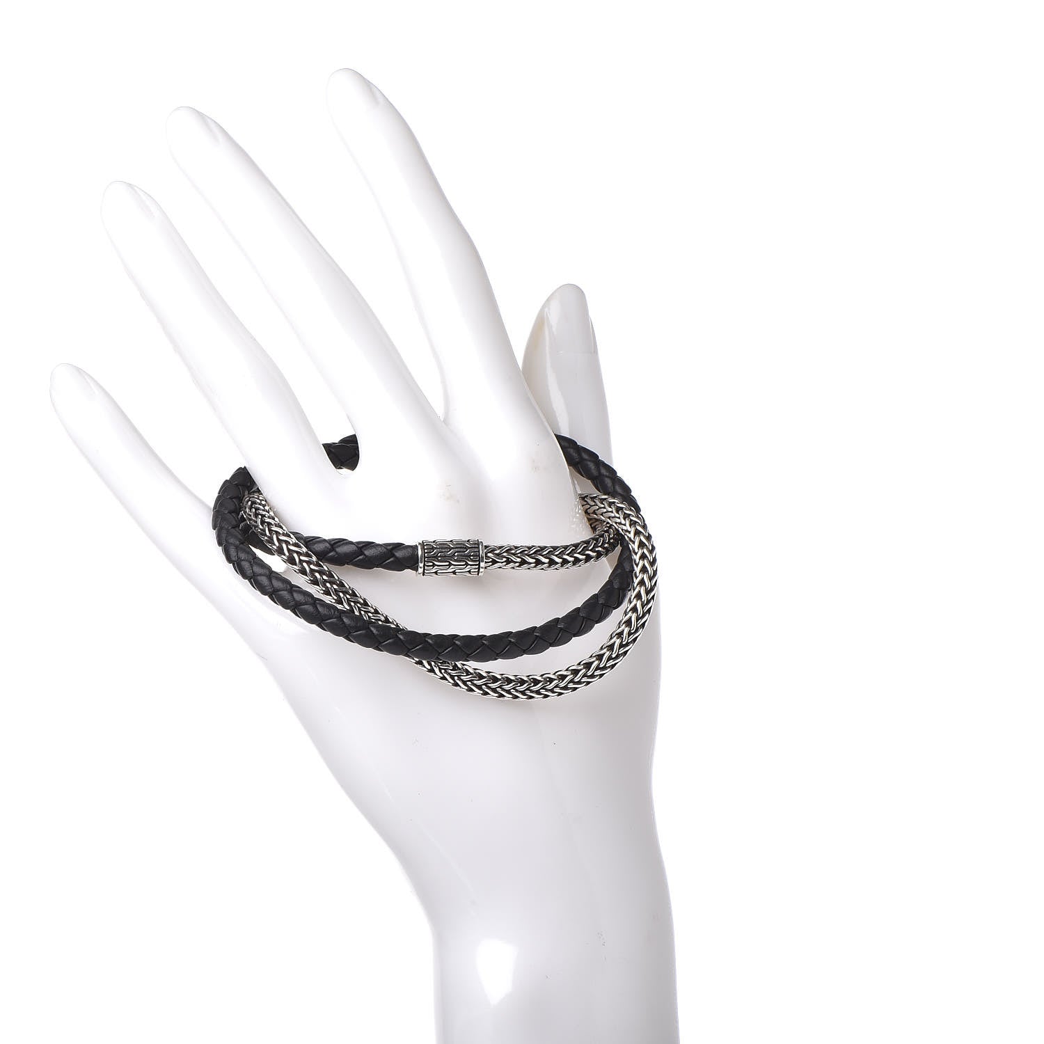 John Hardy Sterling Silver Calfskin Classic Chain Triple Wrap Bracelet 2 of 5