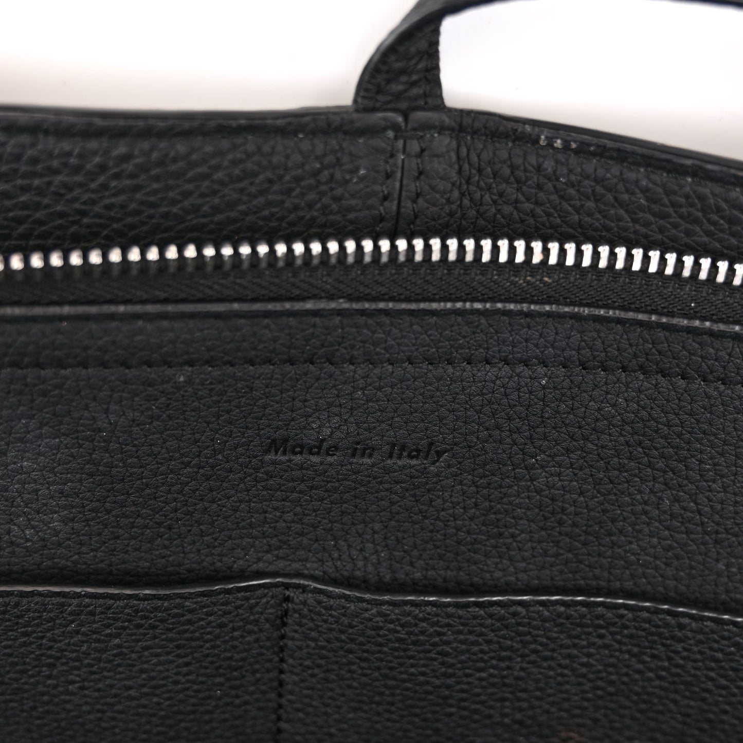 Baby Grained Calfskin Medium Tri-Fold Bag Black