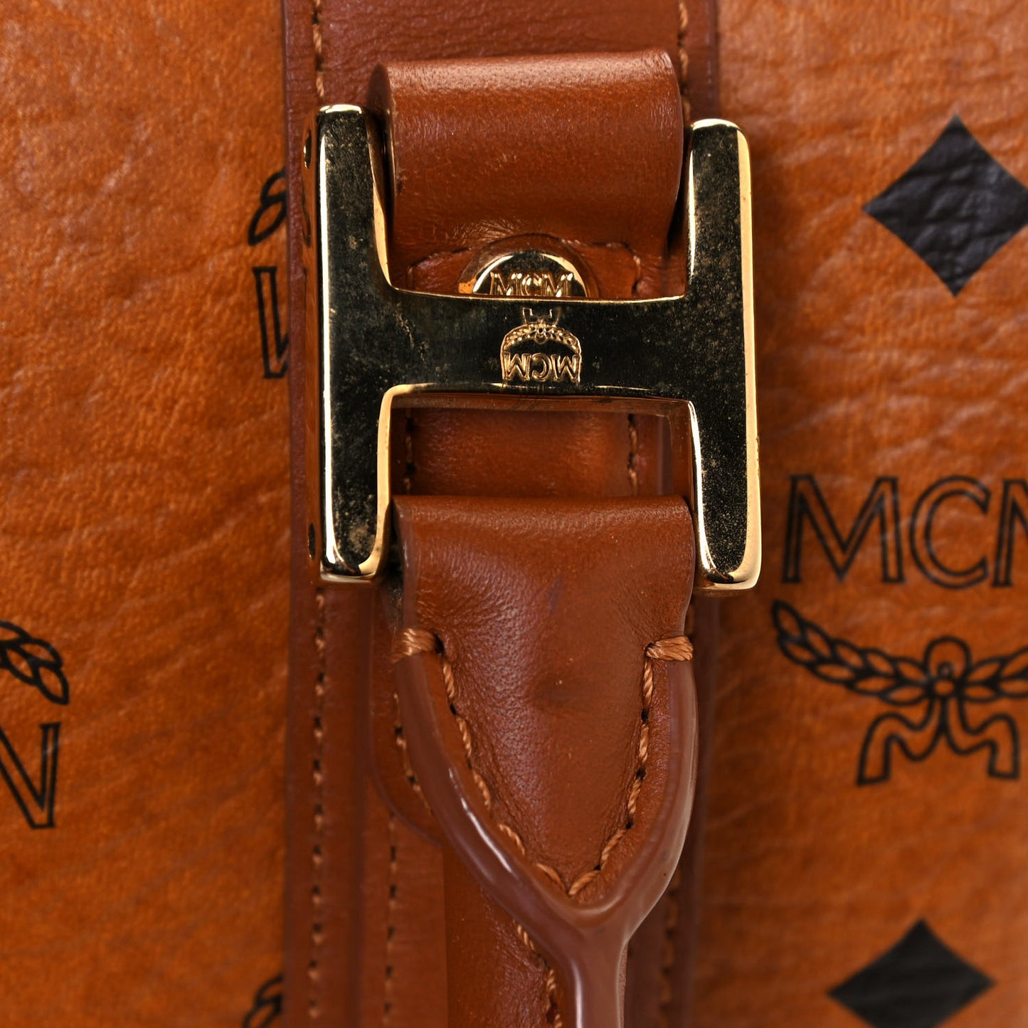 Visetos Mini Boston Bag Cognac