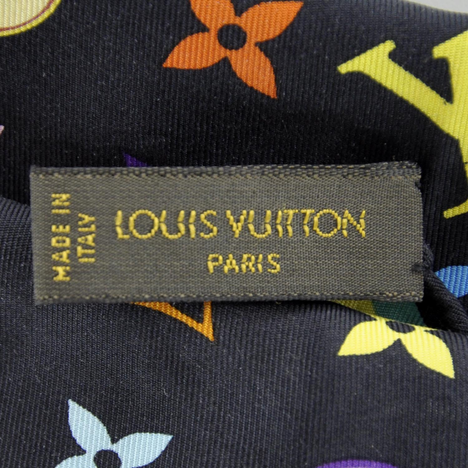 Louis Vuitton Silk Multicolor Eye Love Scarf Black 3 of 7
