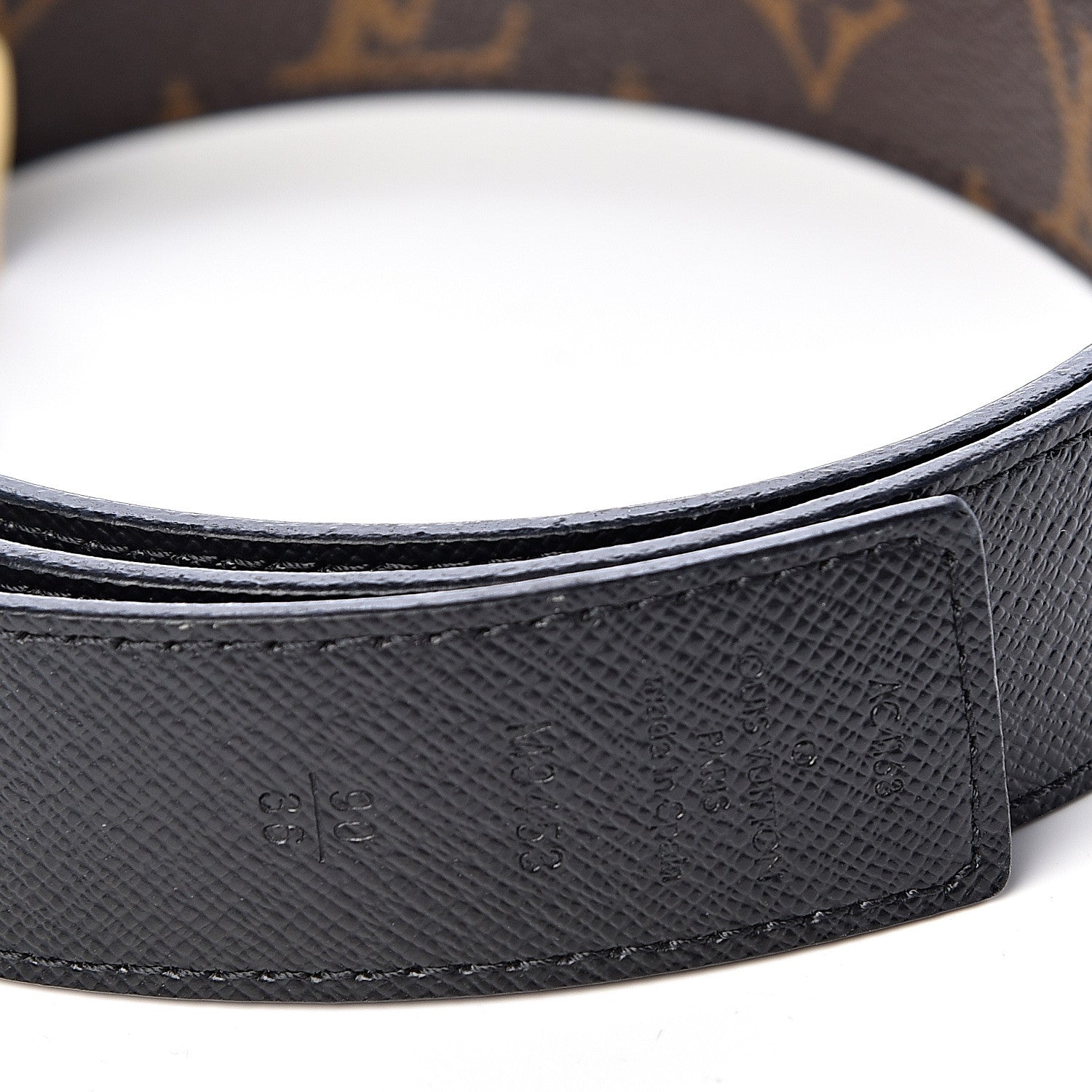 Louis Vuitton Calfskin Monogram 30mm LV Initiales Reversible Belt 90 36 Black 4 of 7