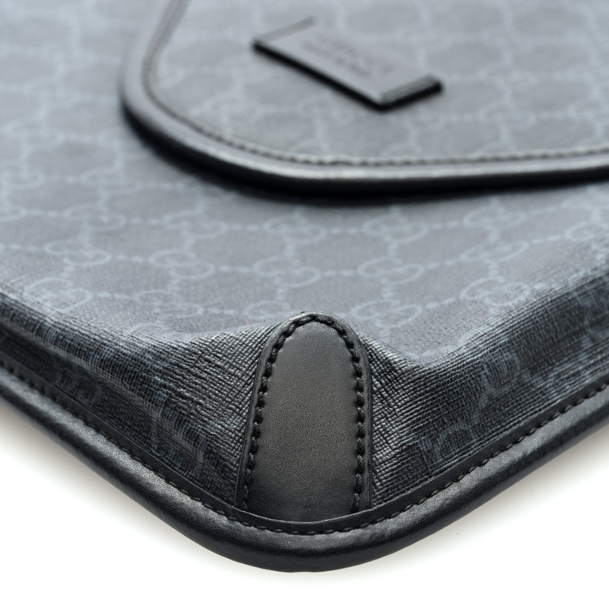 Gucci GG Supreme Monogram Web Medium Messenger Bag Black Grey 9 of 9