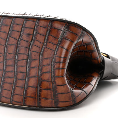 Chloe Crocodile Embossed Darryl Clutch Brown 9 of 9