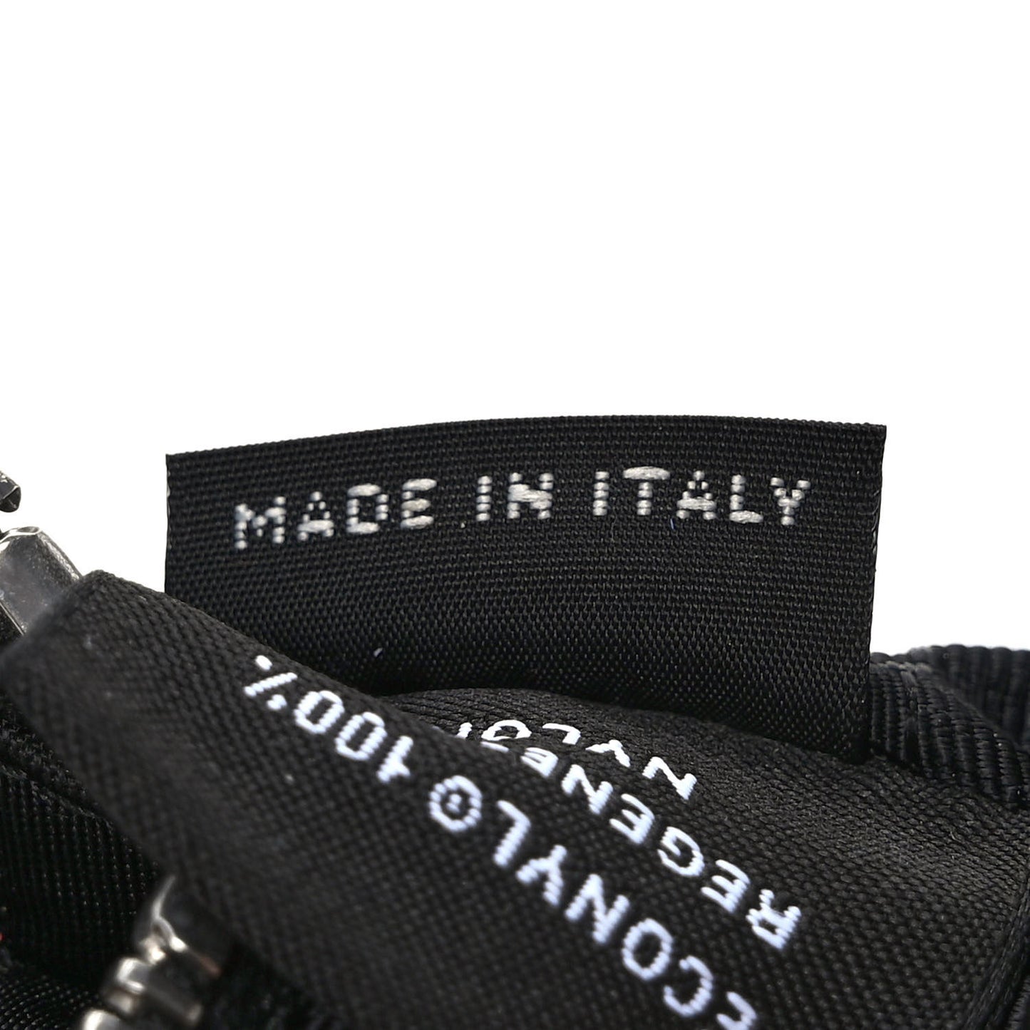 Re-Nylon Travel Saffiano Metal Triangle Logo Mini Arm Pouch Black