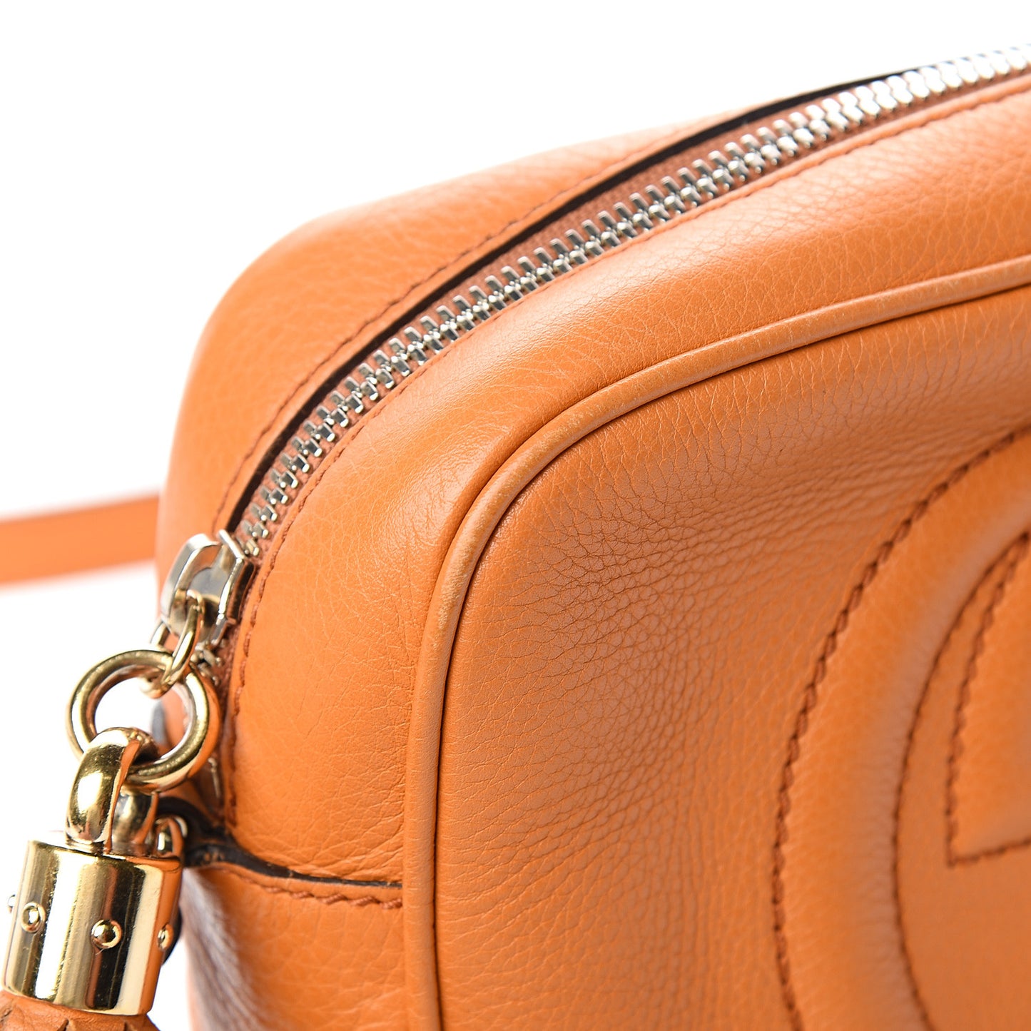 Pebbled Calfskin Small Soho Disco Bag Curcuma