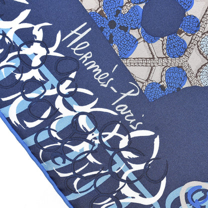 Hermes Silk La Maizeon Des Oiseaux Parleurs Scarf 90 Marine Canard Beige 3 of 8
