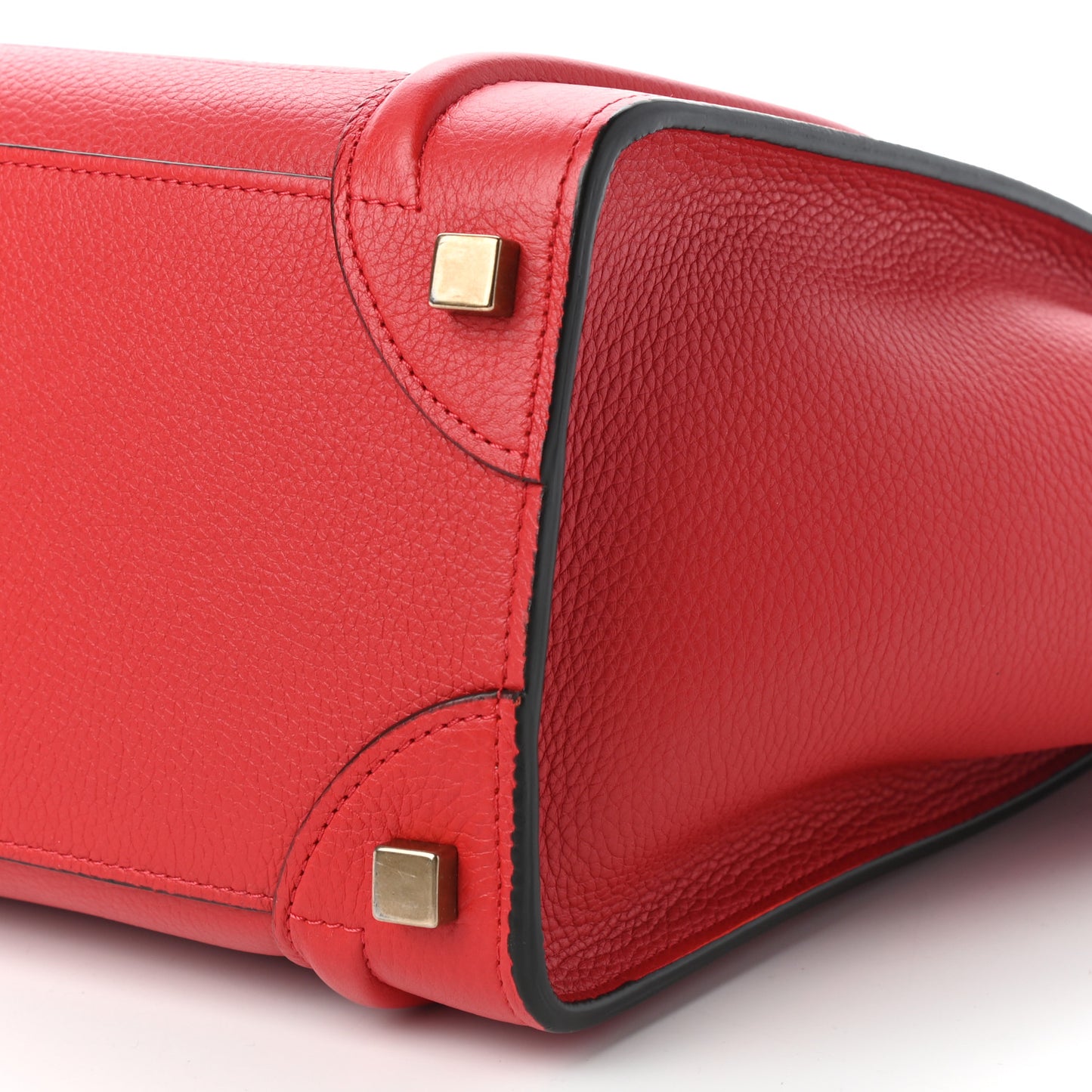 Drummed Calfskin Micro Luggage Red