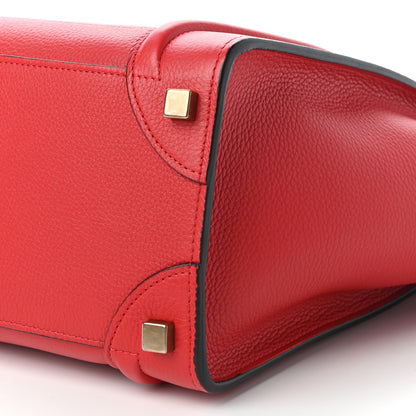 Celine Drummed Calfskin Micro Luggage Red 8 of 8