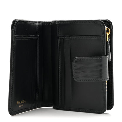 Prada Vitello Move Triangle Compact Wallet Black 5 of 8