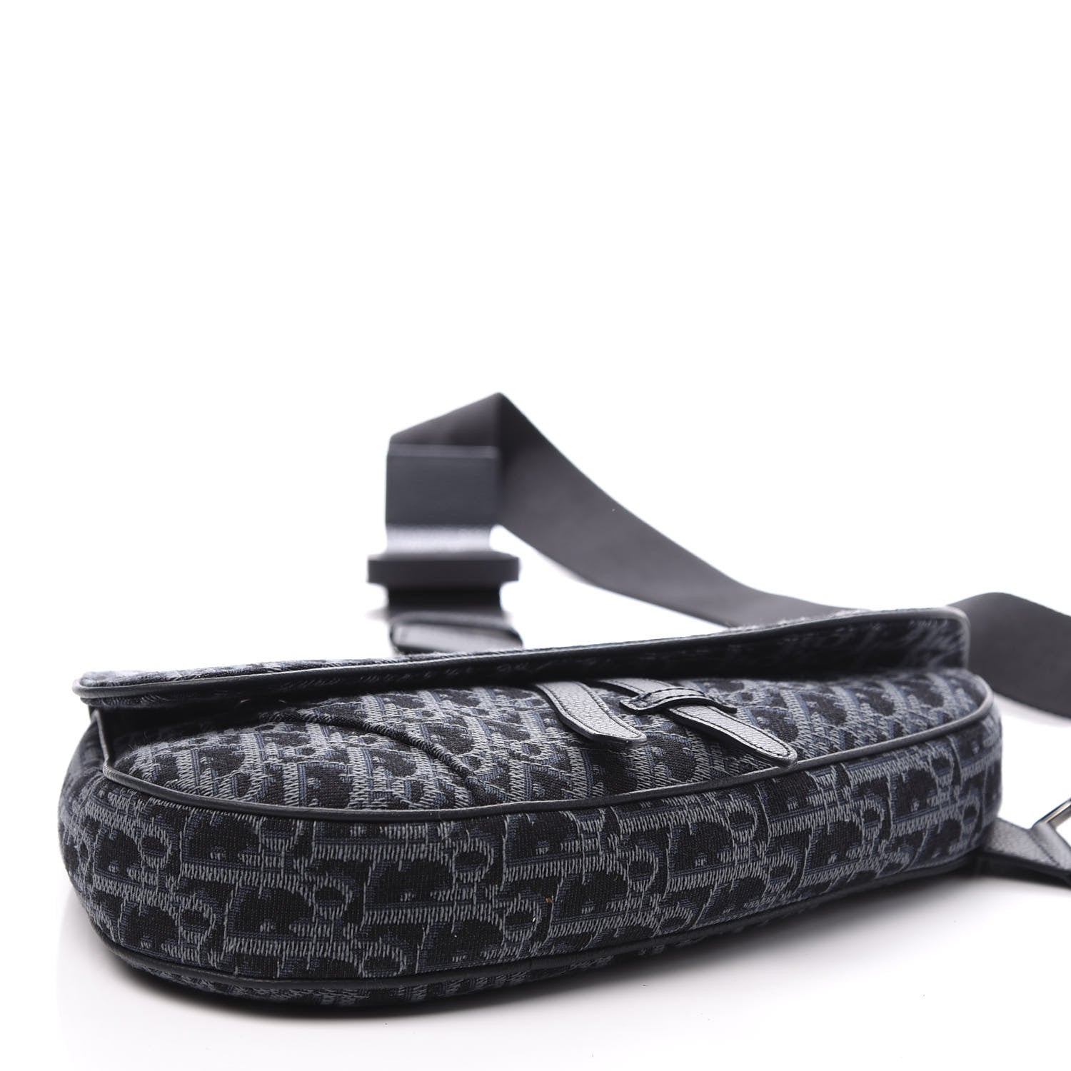 Christian Dior Oblique Mens Saddle Bag Black Blue 3 of 8