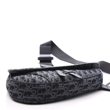 Christian Dior Oblique Mens Saddle Bag Black Blue 3 of 8