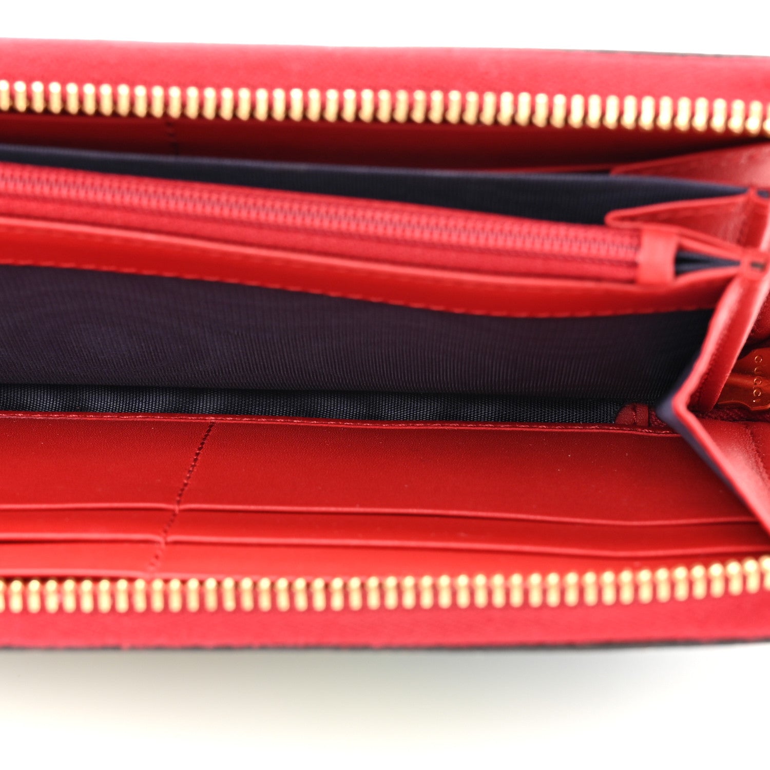 Gucci GG Supreme Monogram Blooms Zip Around Wallet Blue Red 6 of 11