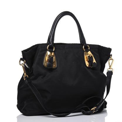 Prada Tessuto Nylon Soft Calf Tote Black 5 of 53