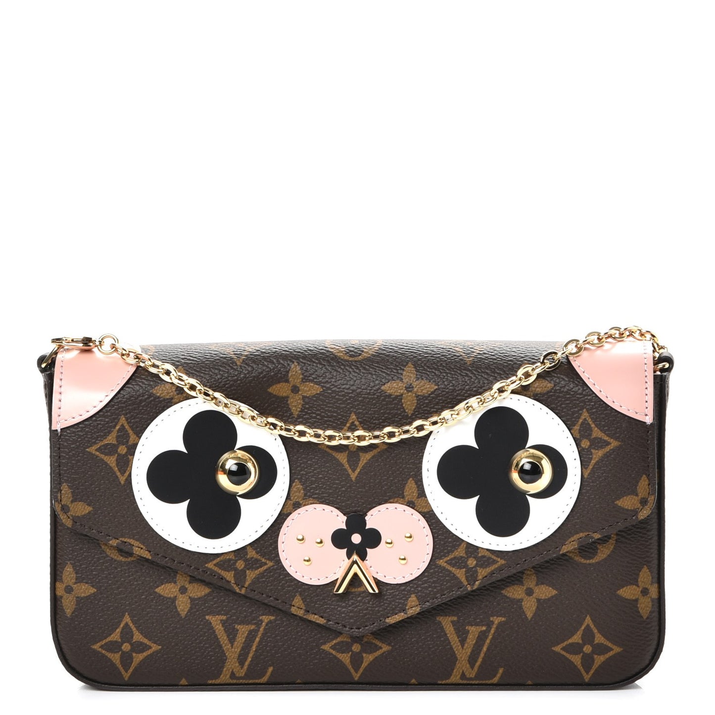 Monogram Valentine Dog Pochette Felicie Chain Wallet