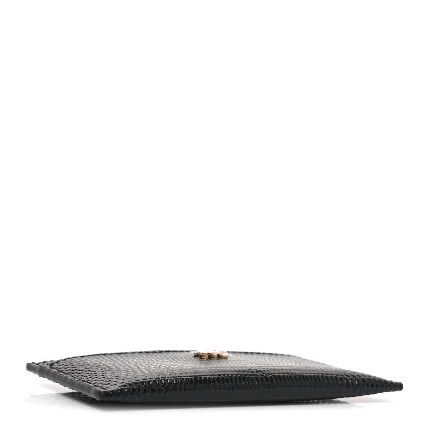 Calfskin Lizard Embossed Card Holder Burgundy