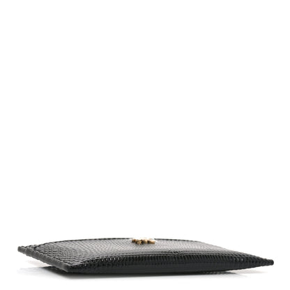 Chanel Calfskin Lizard Embossed Card Holder Burgundy 3 of 7