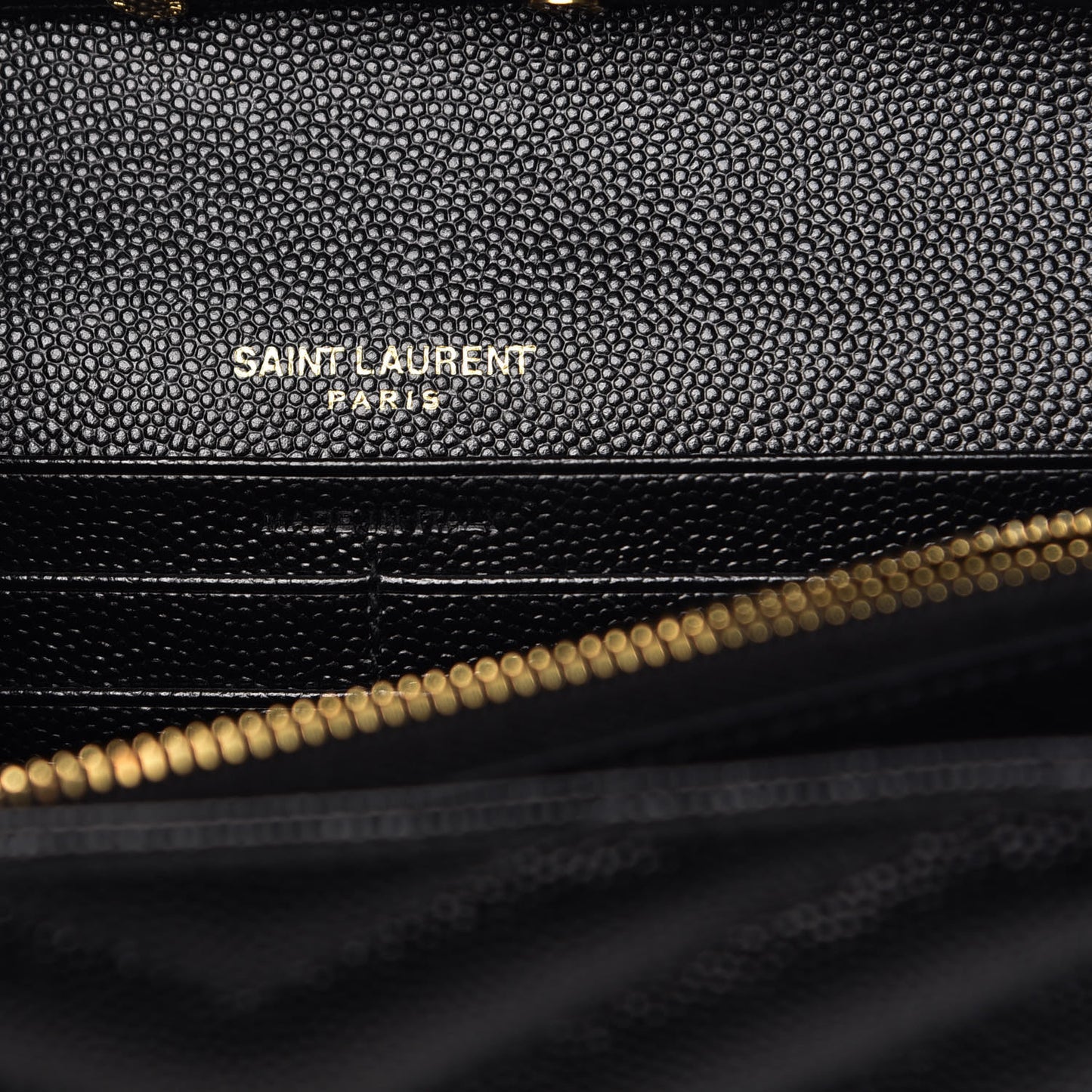 Grain De Poudre Matelasse Chevron Monogram Chain Wallet Black
