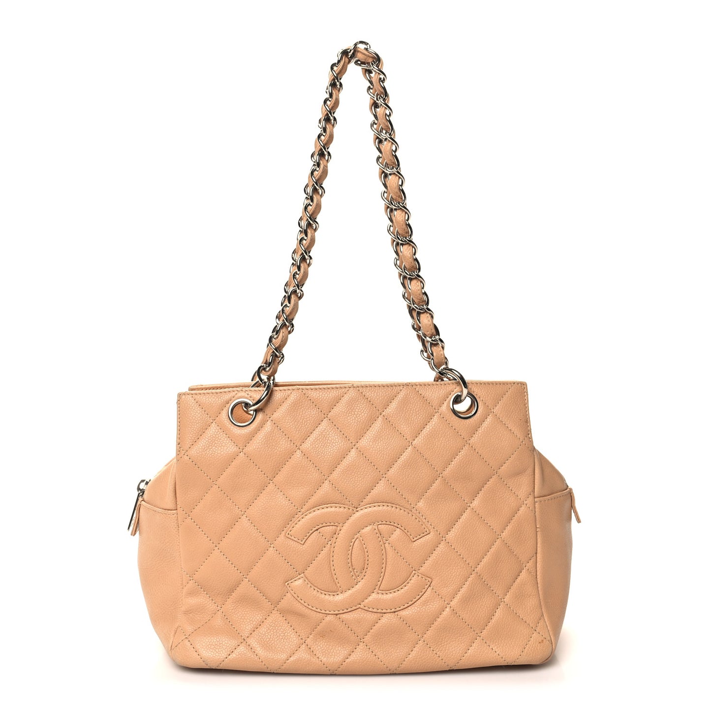 Caviar Quilted Petit Timeless Tote PTT Beige