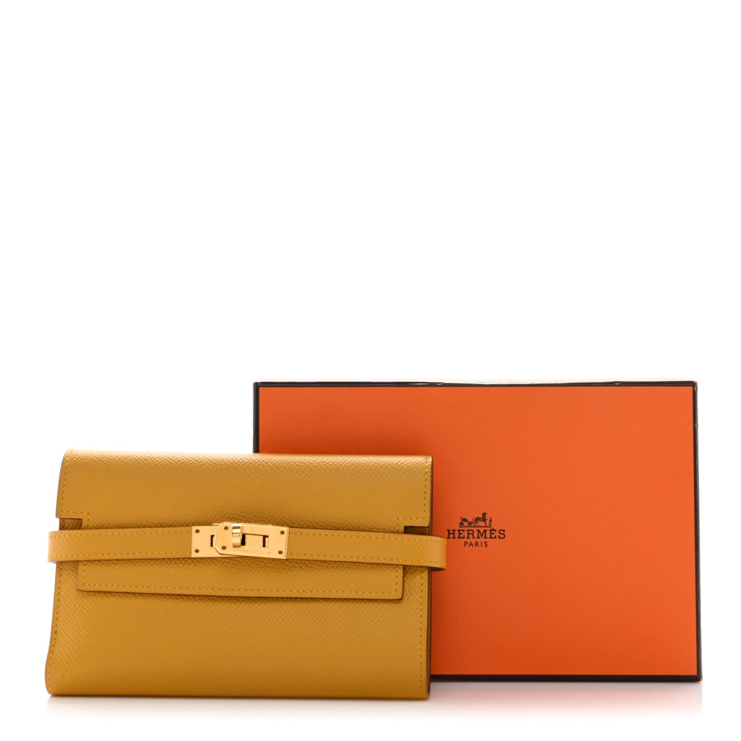 Epsom Medium Kelly Wallet Jaune Ambre