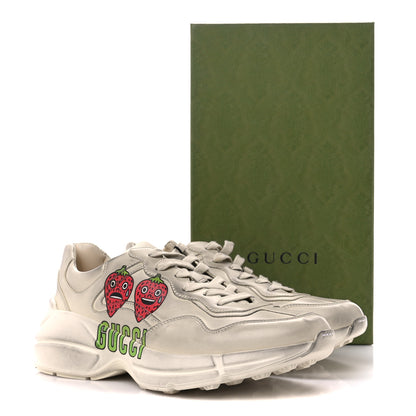 Gucci X PABLO DELCIELO Apollo Calfskin Strawberry Print Womens Rhyton Sneakers 41 Ivoire 10 of 10