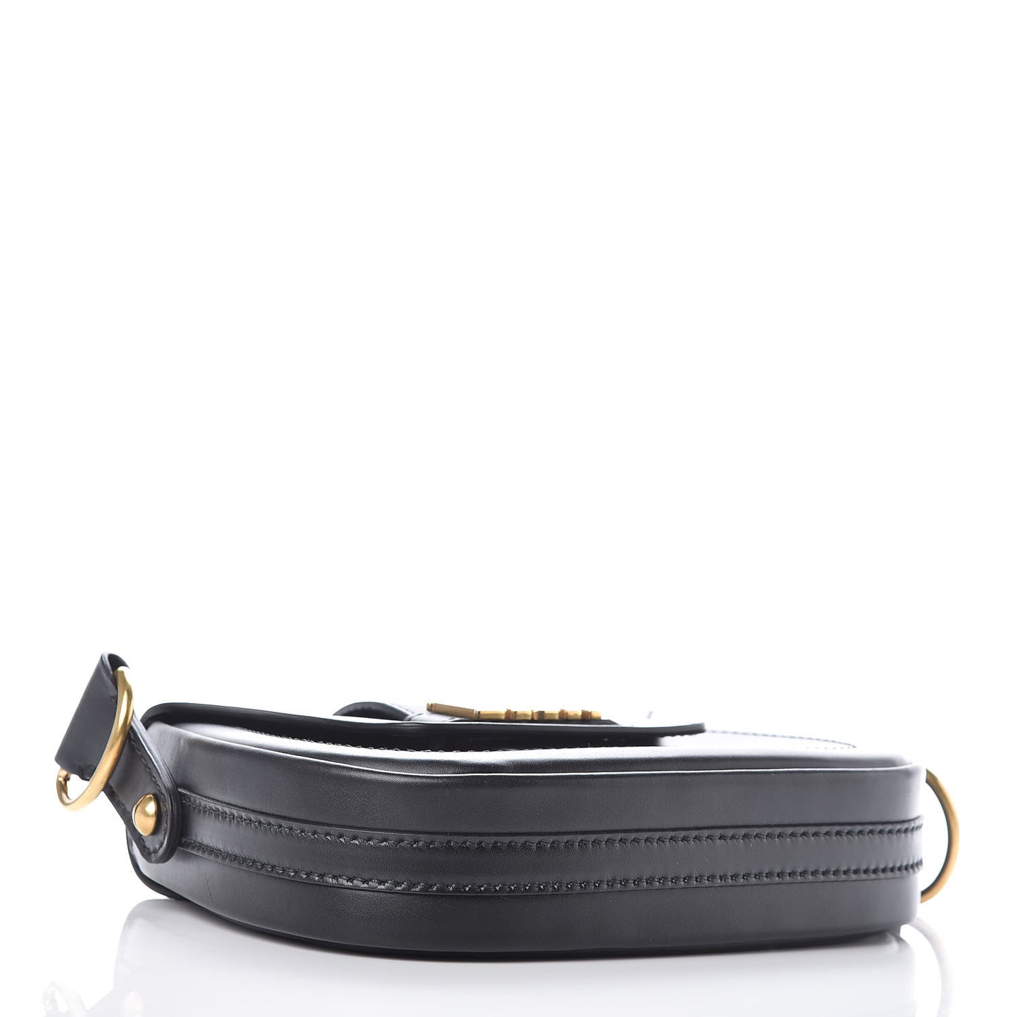 Calfskin D Fence Saddle Bag Black