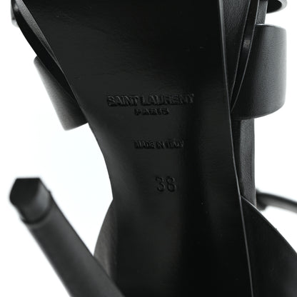 Saint Laurent Calfskin Tribute 105 Platform Sandals 38 Black 7 of 10