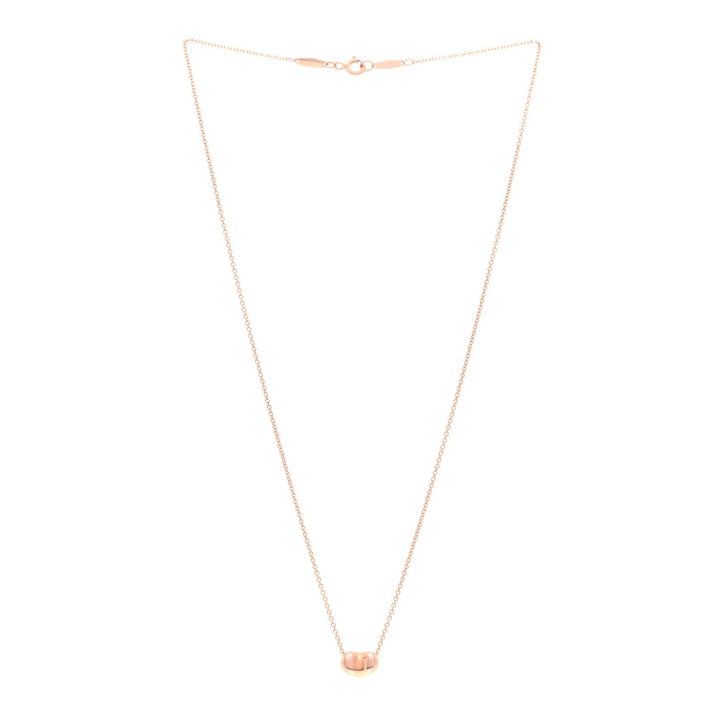 18K Rose Gold 9mm Elsa Peretti Bean Pendant Necklace