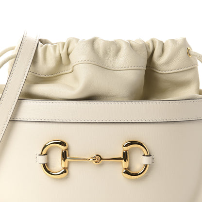 Gucci Azalea Sakai Calfskin Horsebit 1955 Drawstring Bucket Bag Mystic White 10 of 10