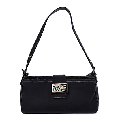 Fendi Canvas Shoulder Bag Dark Blue 1 of 13