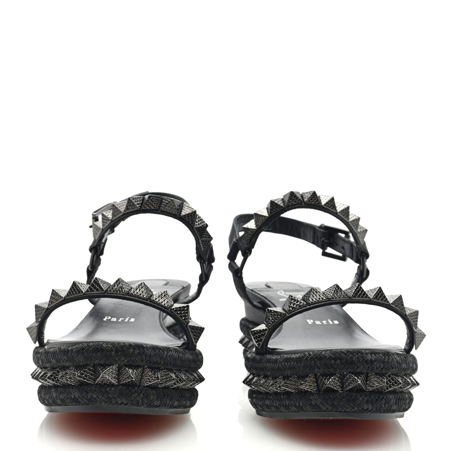 Kid Laminato Satin Pyraclou 60 Platform Sandals 38 Black