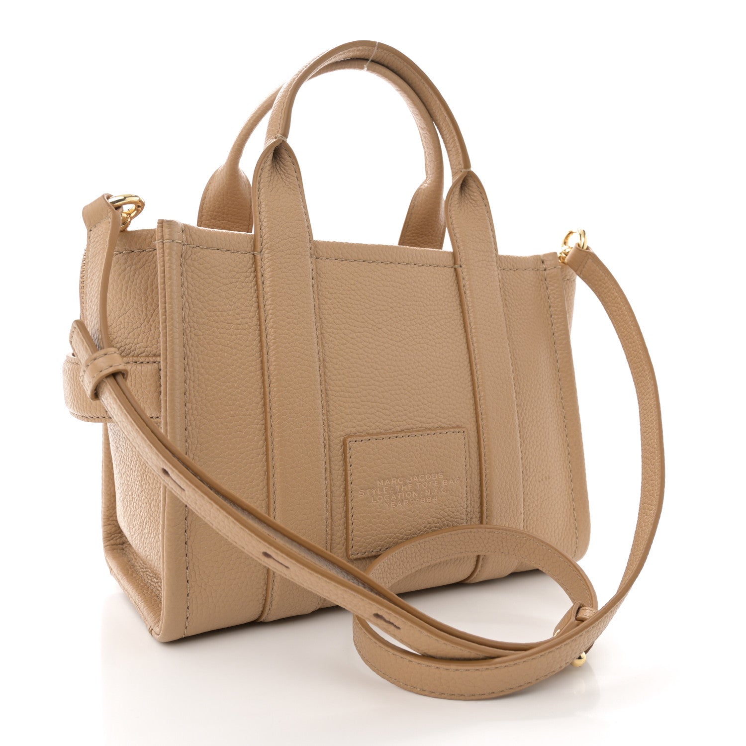 Marc Jacobs Grained Calfskin Small The Tote Camel 3 of 12