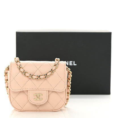 Chanel Caviar Quilted Mini Clutch With Chain Light Beige 13 of 13