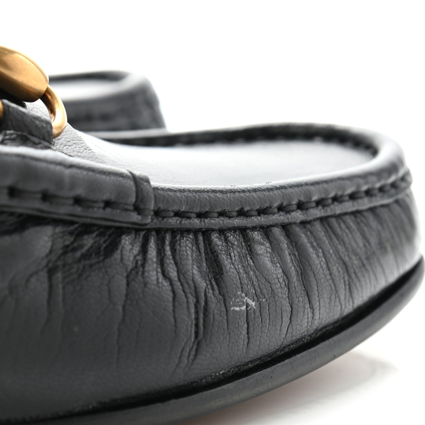 Goatskin Stripe Mens Horsebit Slingback Slippers 7 Black