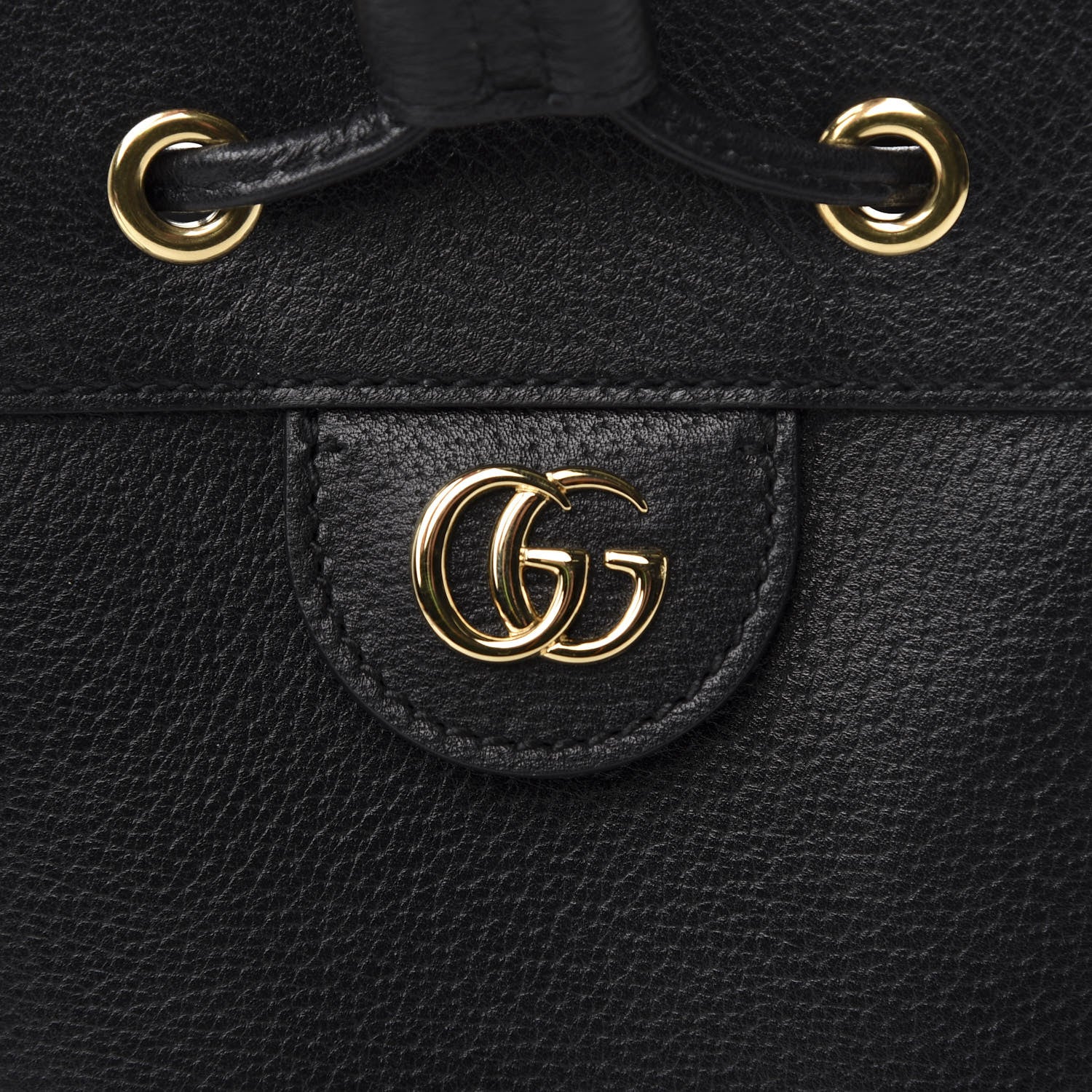 Gucci Glazed Textured Calfskin Web Small Ophidia Bucket Bag Black 10 of 11