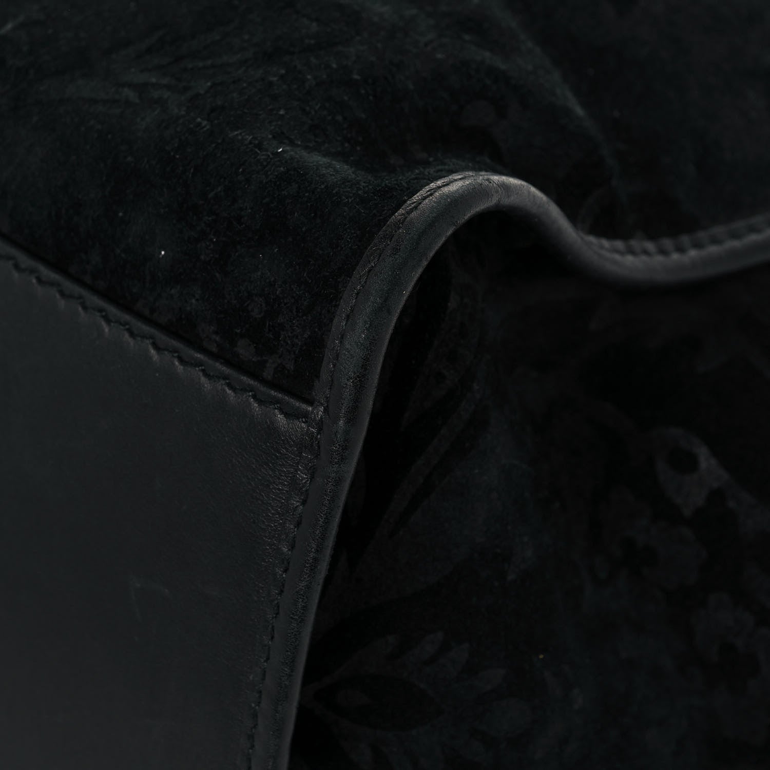 Gucci Nubuck Brocade Medium Soft Stirrup Shoulder Bag Black 12 of 18