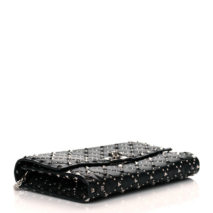Valentino Garavani Lambskin Rockstud Spike Wallet on Chain Black 4 of 10