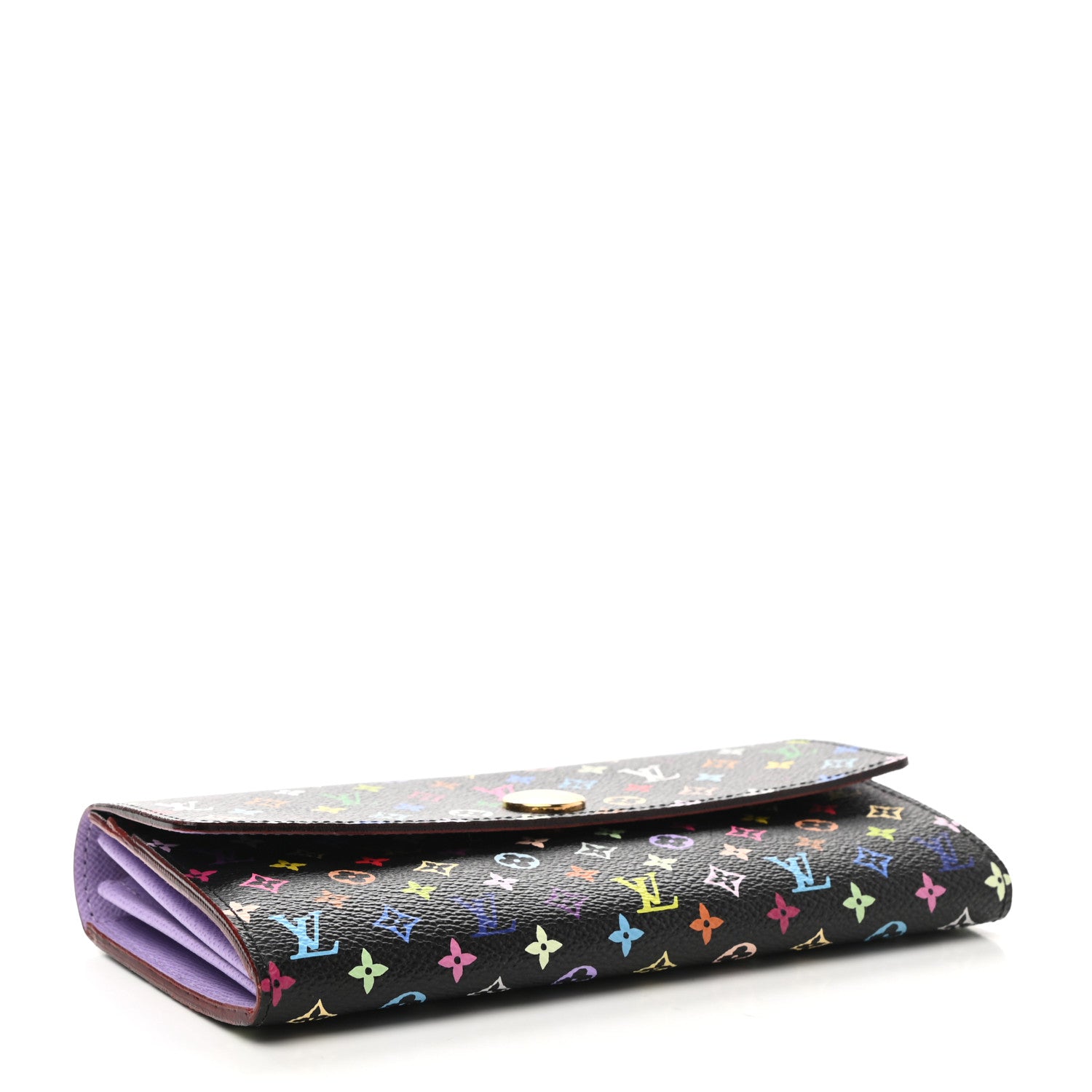 Louis Vuitton Monogram Multicolor Sarah Wallet Black Violet 4 of 8