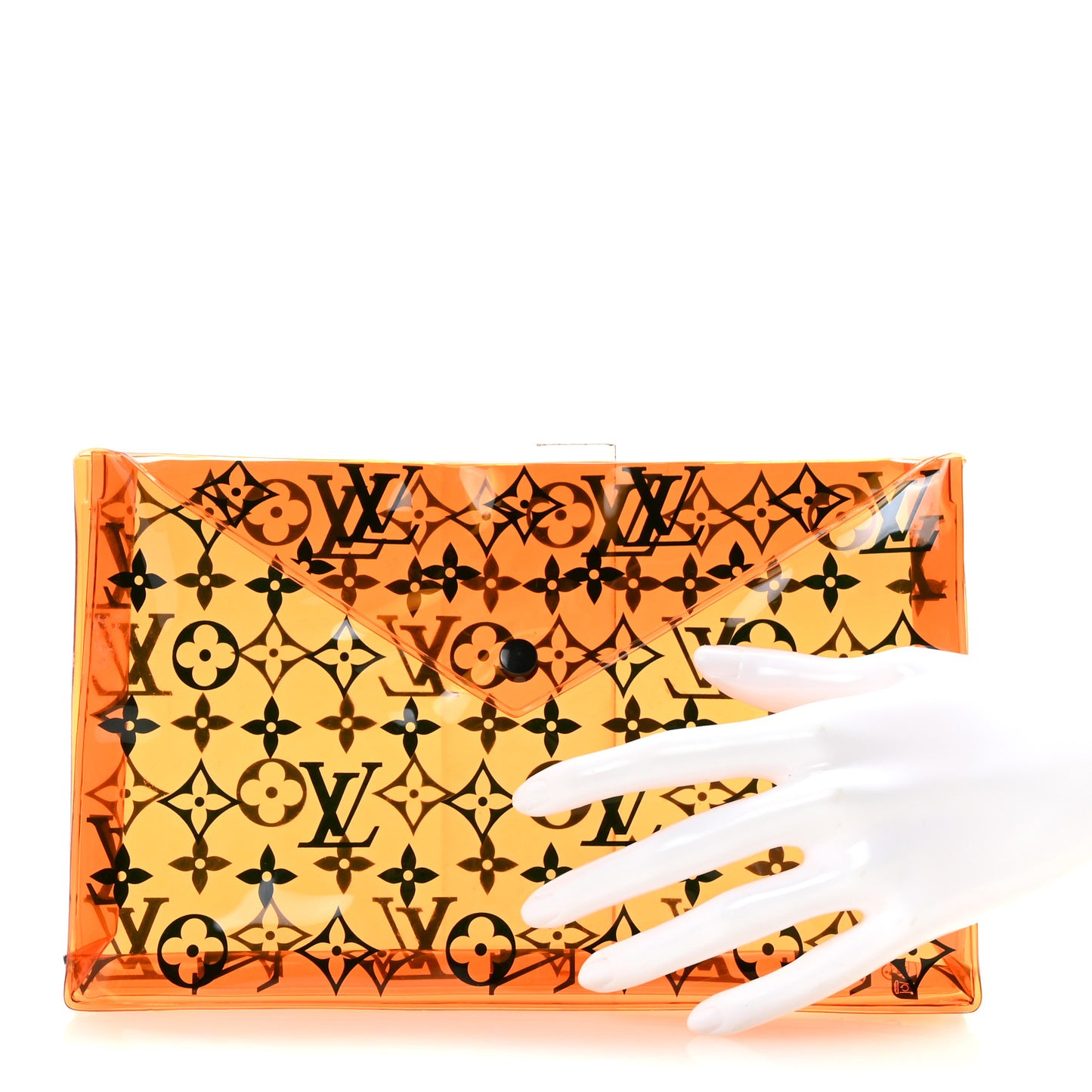 PVC Monogram Printed Envelope Pouch Orange