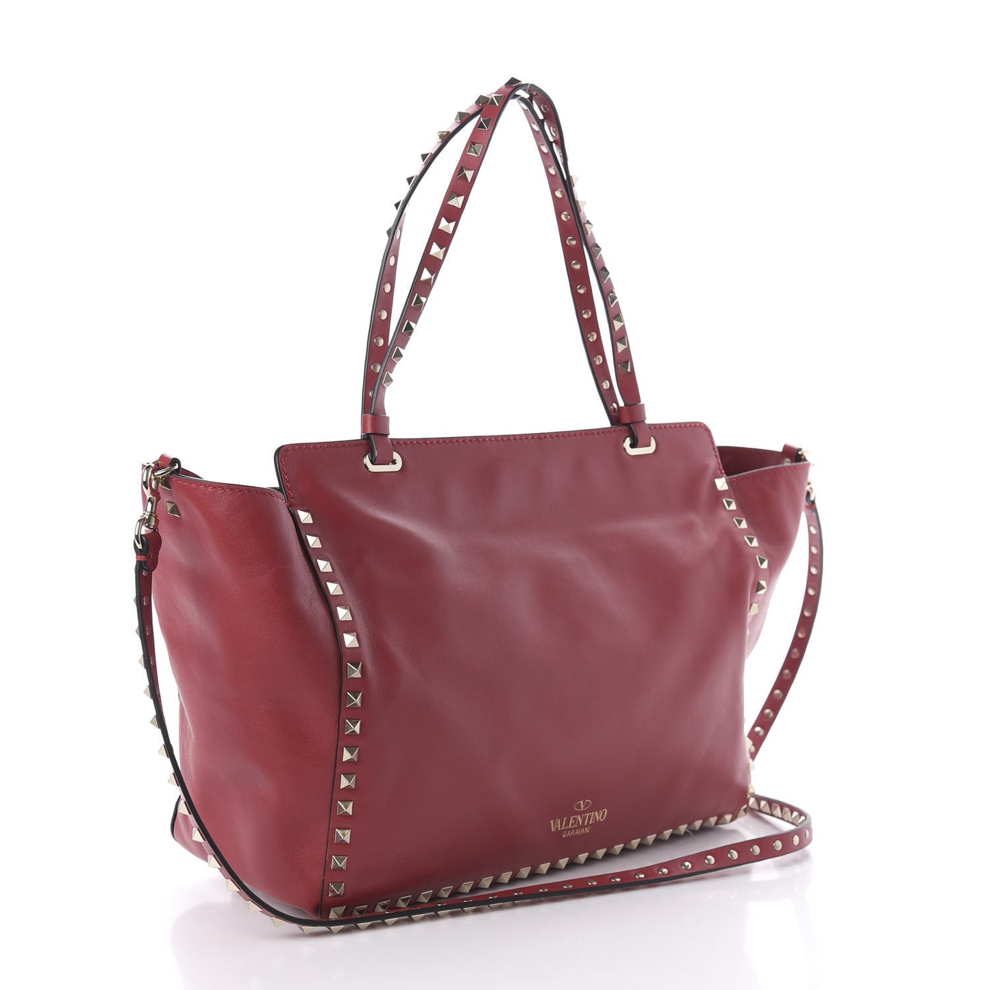 Vitello Medium Rockstud Tote Rosso Valentino