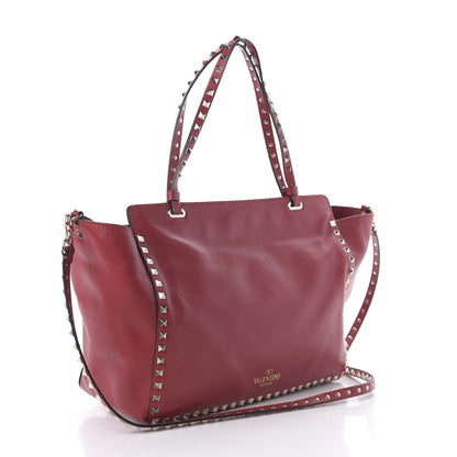 Valentino Garavani Vitello Medium Rockstud Tote Rosso Valentino 3 of 9